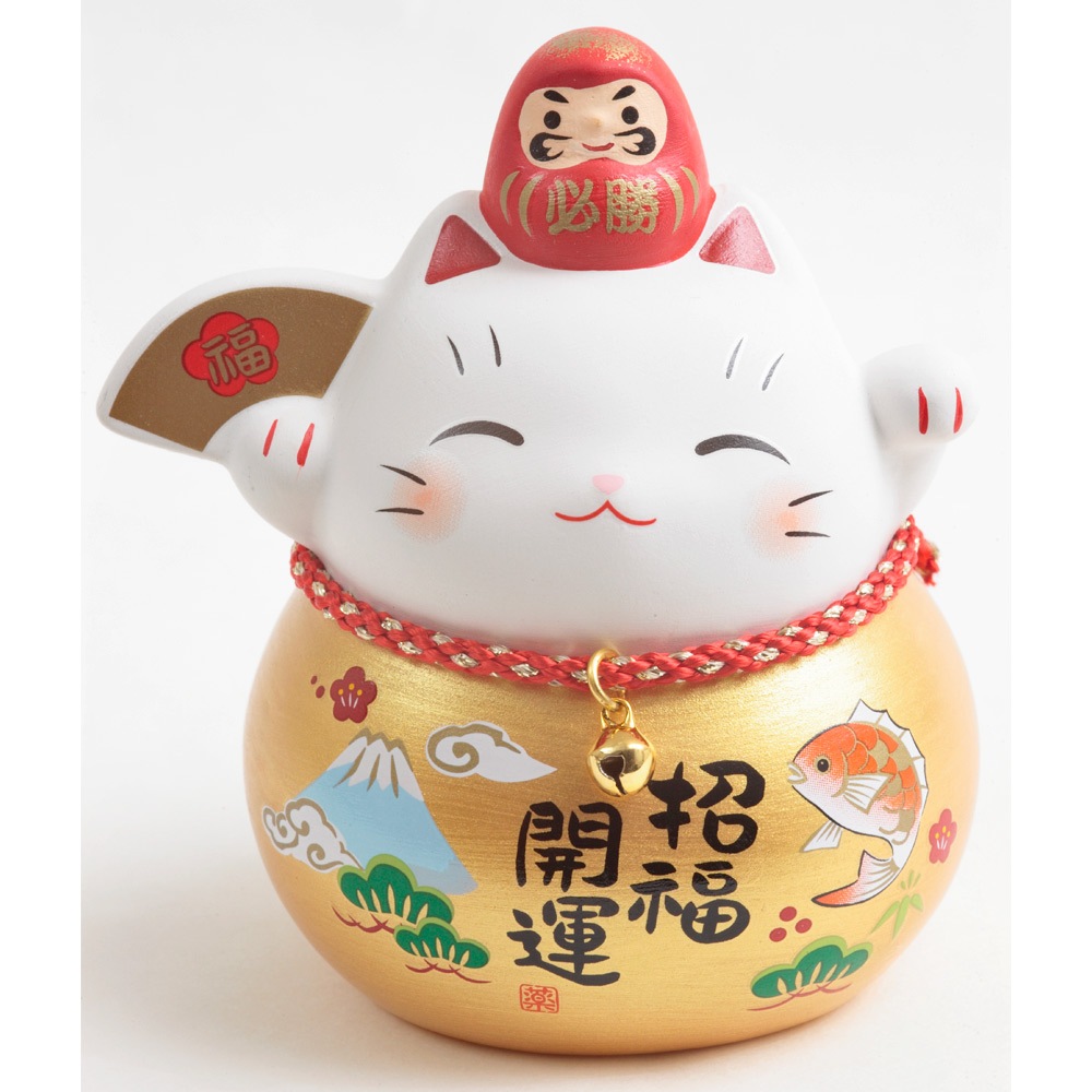 招き猫 彩耀必勝だるま招き猫 金福扇 小 7692-S-Z-US | 動物