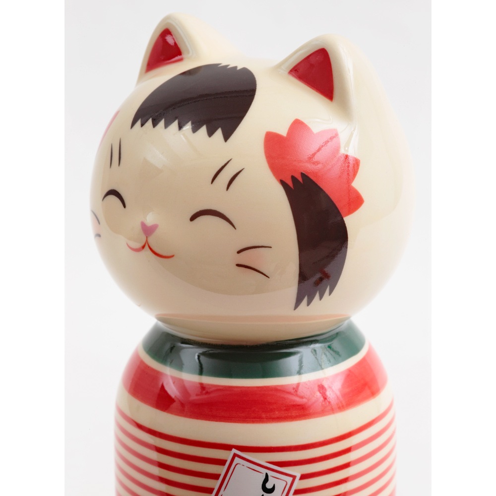 彩絵しあわせ猫こけし ろくろ模様 大 7801 | 動物 | 【公式