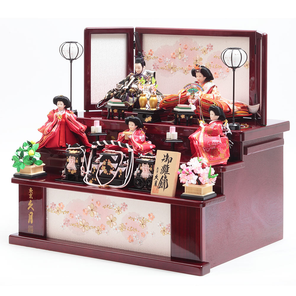 ひなページ 収納三段 親王官女飾り 6HR-N16 | ひな人形 | 【公式】 人形の久月