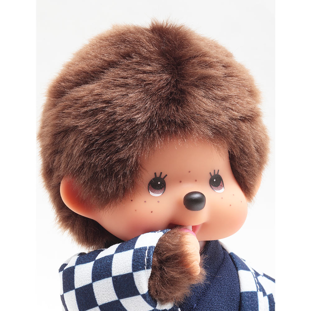 久月オリジナル お着物モンチッチ 男の子 市松（青） IPM-14-Z