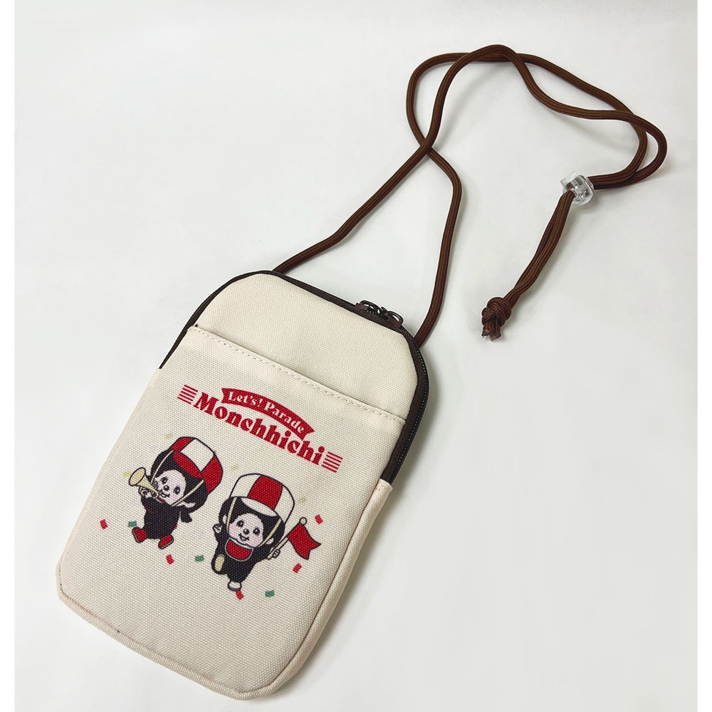 モンチッチ 　ショルダーバッグ＆ポーチセット ぬいぐるみチャーム付き ネコポス可】 モンメイト(オレンジ) Zipマルチポーチ