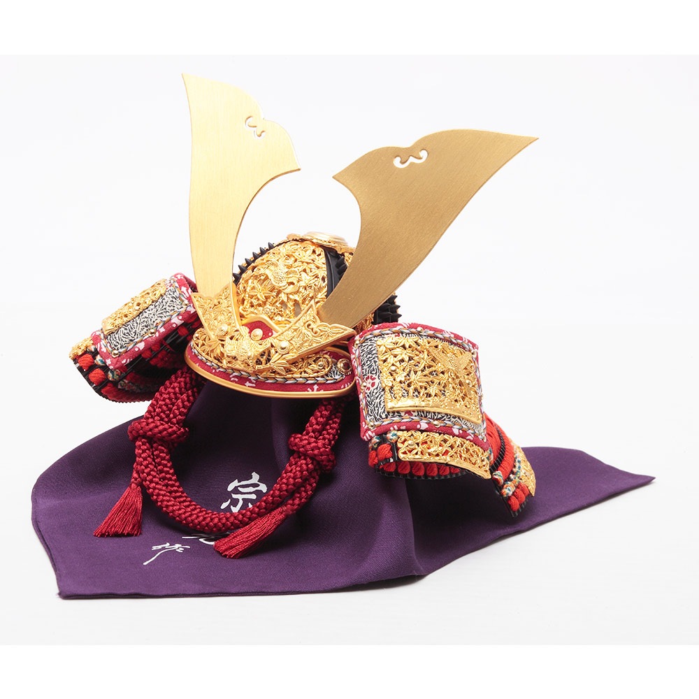 中村宗光作 竹雀之兜ケース飾り 国宝シリーズ 5GR-K3-Z | 取付ケース