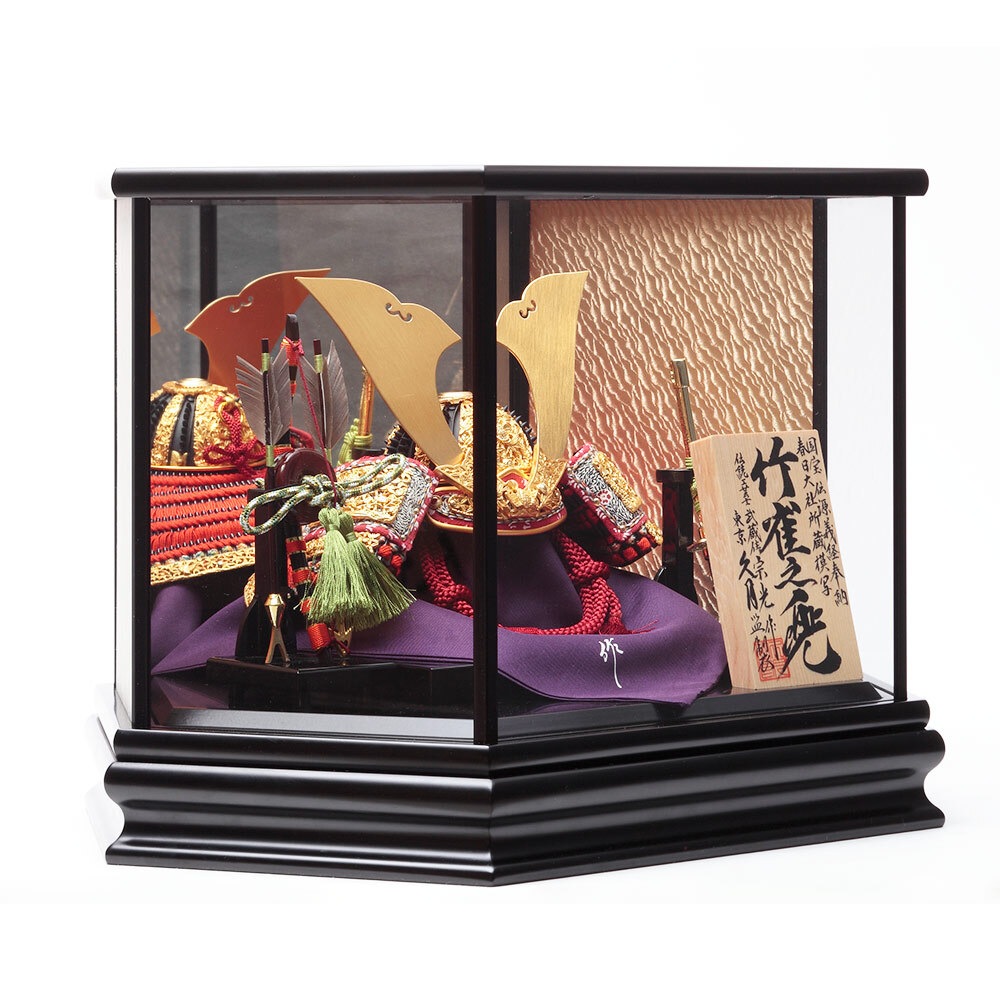 中村宗光作 竹雀之兜ケース飾り 国宝シリーズ 5GR-K3-Z | 取付ケース