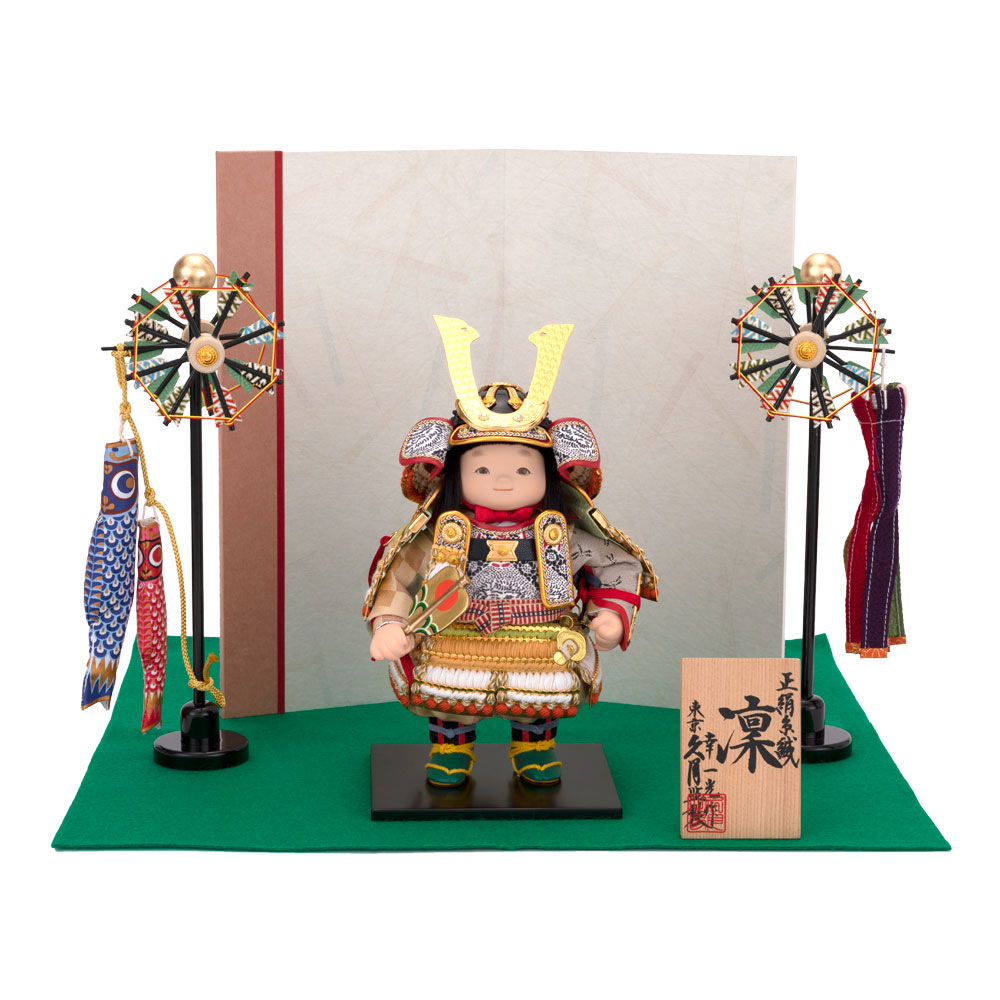 子供大将段飾り　３段 楽天市場】五月人形三段飾り 105子供大将赤黄白 【武者人形】 : 人形の