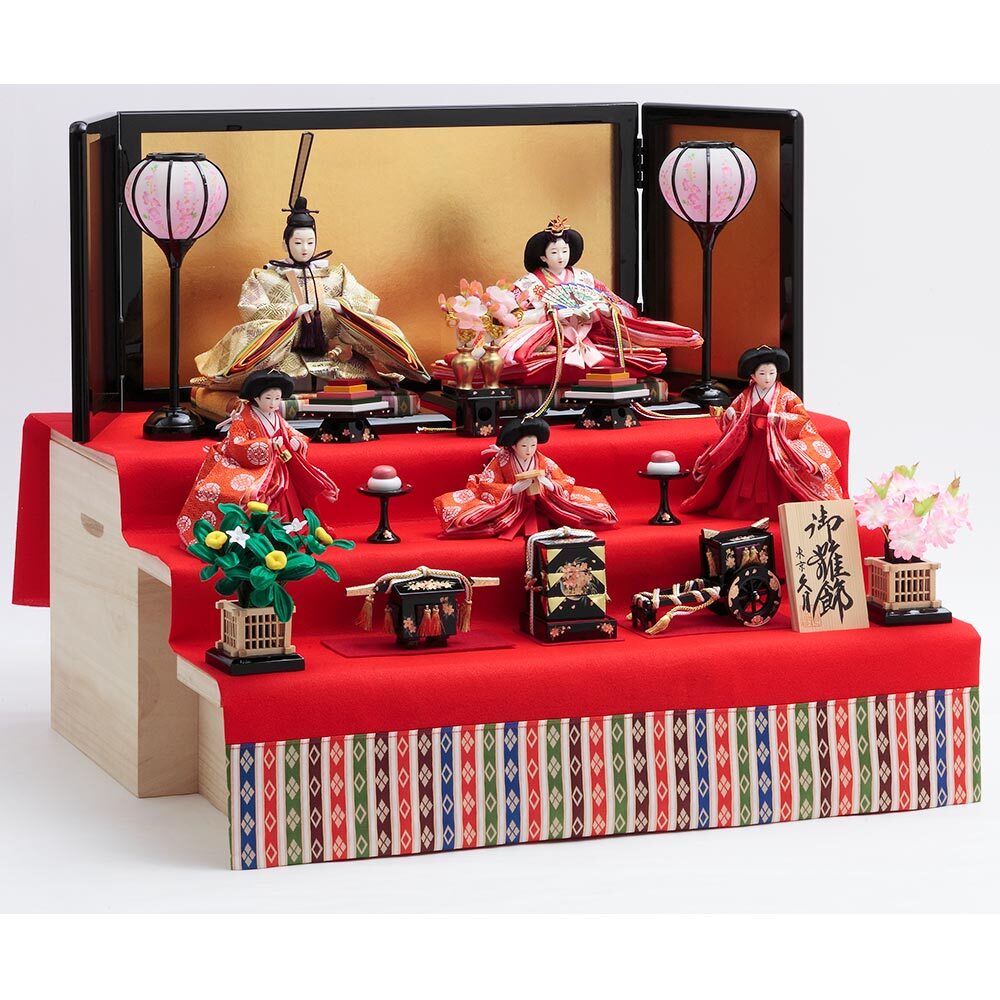 収納毛氈三段 親王官女飾り 5HR-N26 | 段飾り | 【公式】 人形の久月