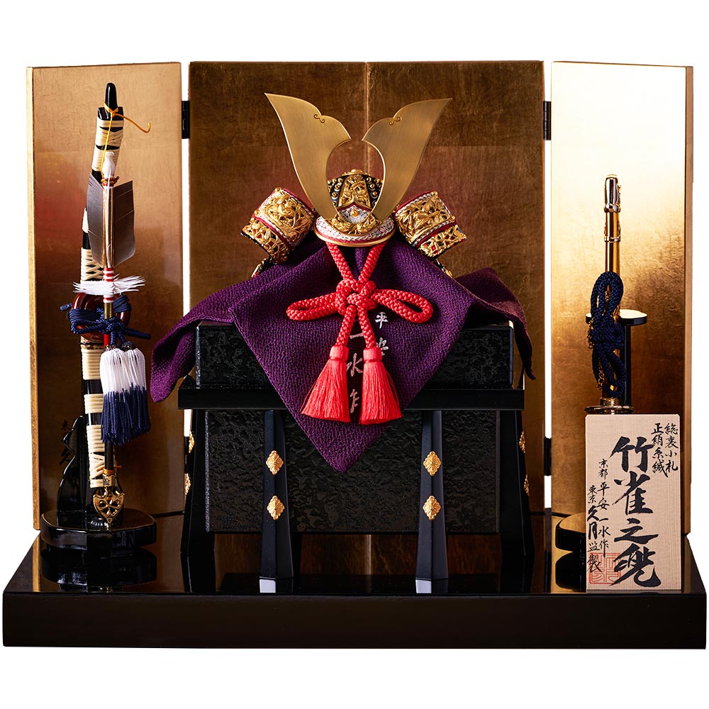 京都洛冑会 平安一水作 竹雀之兜飾り 国宝シリーズ 5GR-K8-Z | 兜飾り