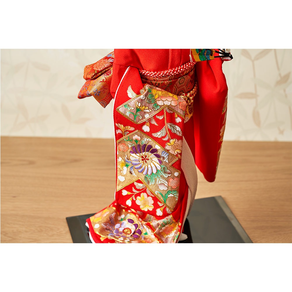 柴田家千代作 10号 尾山人形 「桃山」 正絹 金彩刺繍 A2032-Z-US
