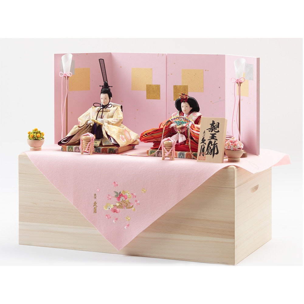 Amazon | 久月official 雛人形 収納三段 親王官女飾り 銘木