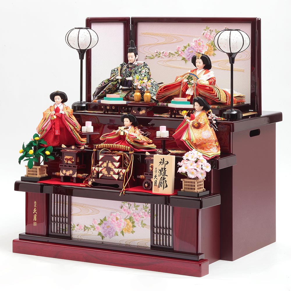 収納三段 親王官女飾り 組み合わせ式 6HR-N13 | 段飾り | 【公式