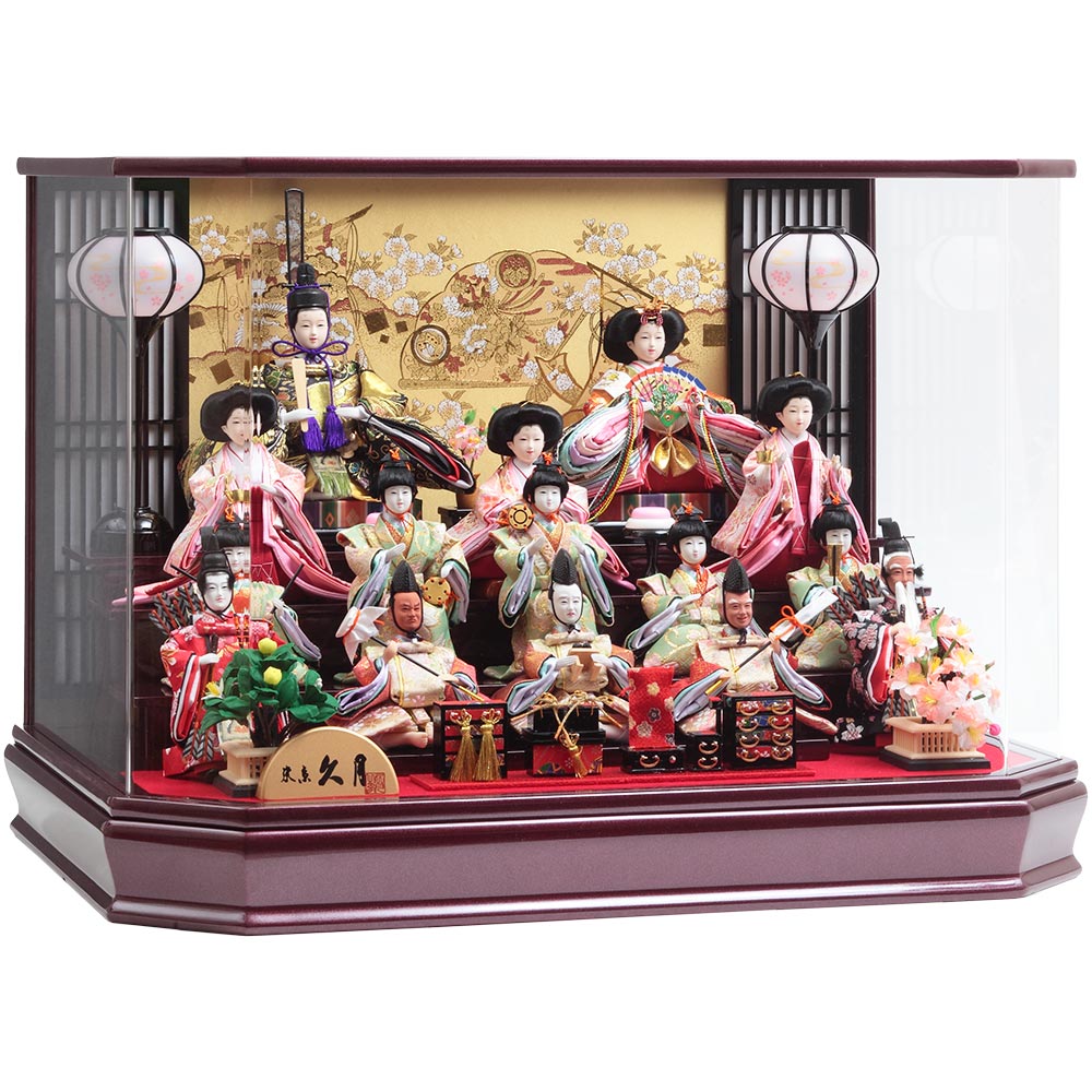 十五人ケース飾り アクリルケース オルゴール付 6H-KK36 | ケース飾り