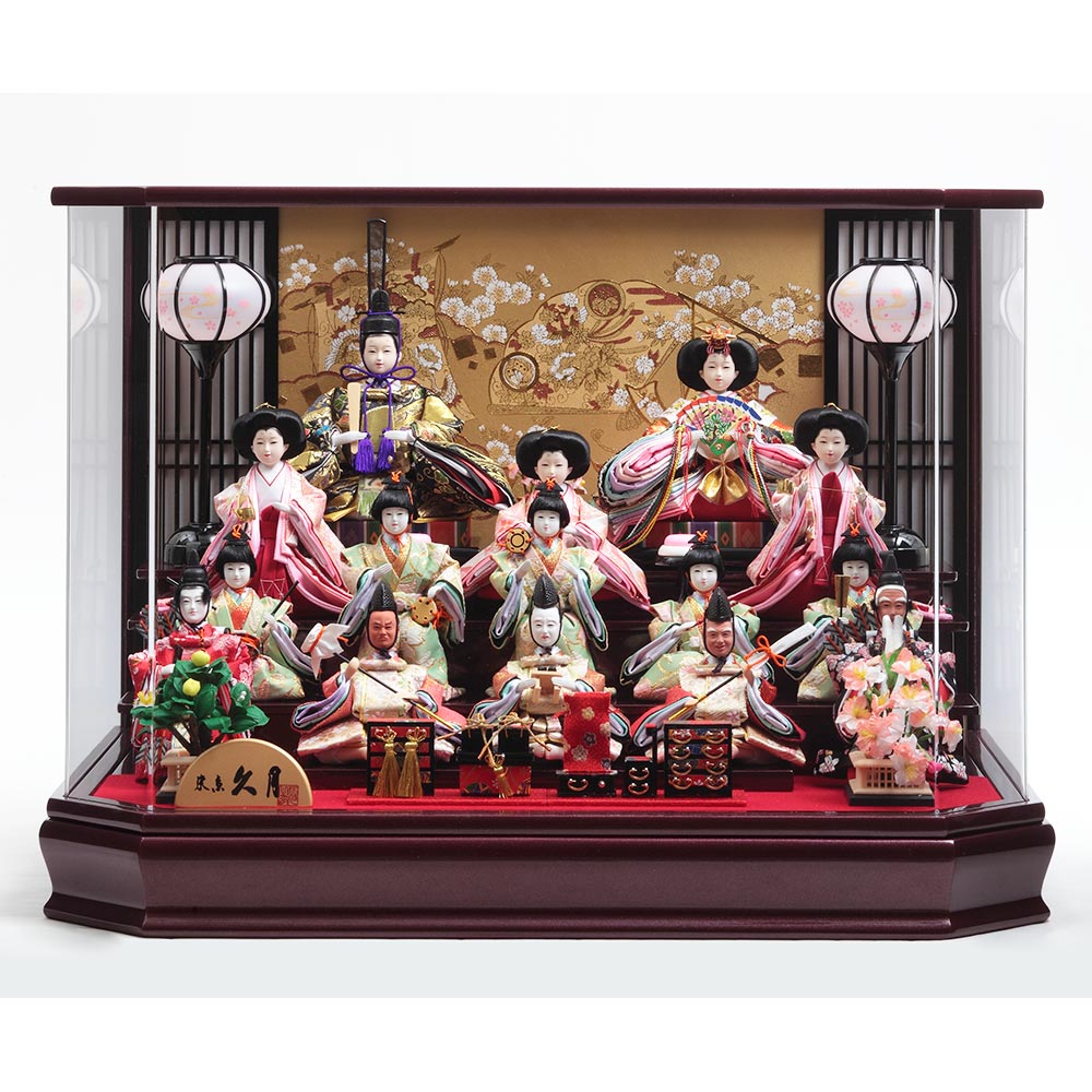 十五人ケース飾り アクリルケース オルゴール付 6H-KK36 | ケース飾り