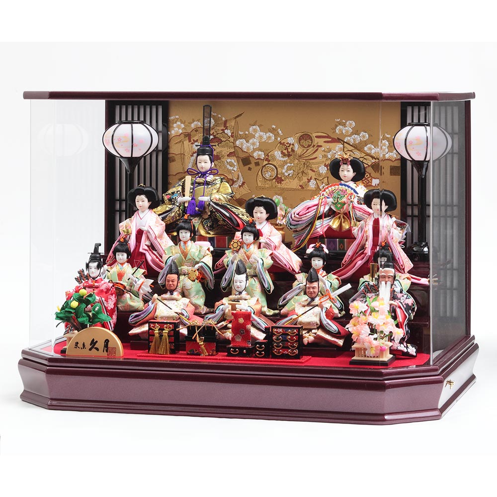 お値下げしました。久月アクリルケース入り雛人形五人飾り 久月 雛人形 衣裳着五人アクリルケース飾り｜ギフトプラザオンライン