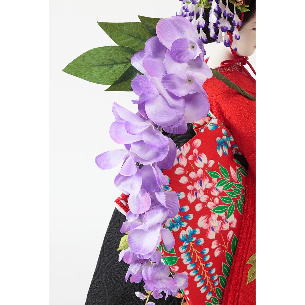 水墨画 「新娘」 人物 オリジナル 柴田家千代作 8号 尾山人形 「藤娘」 京刺繍 片袖 A2812 | 尾山