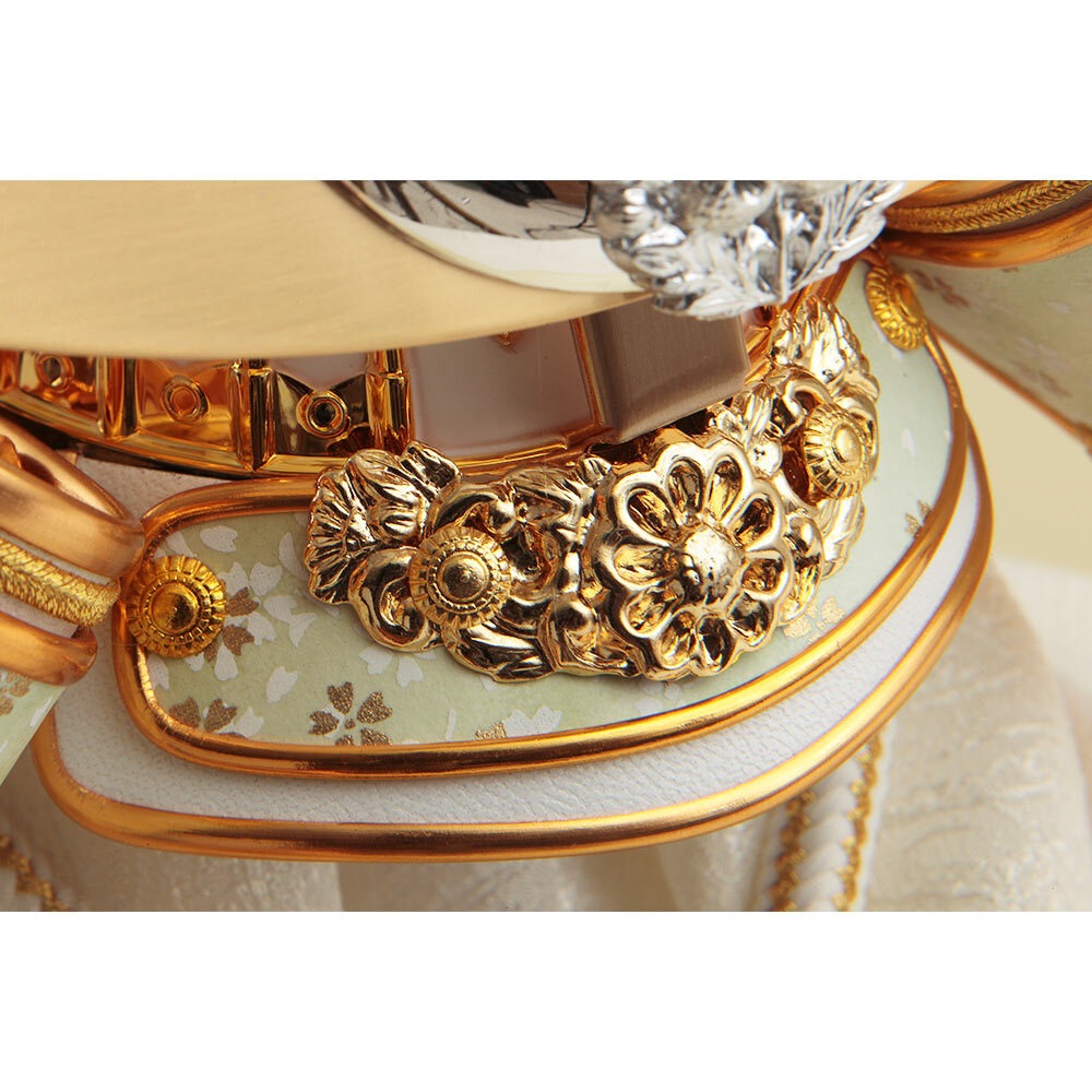 上杉謙信兜ケース 五月人形】兜飾り ケース飾り「上杉謙信白グリーンぼかしアクリル