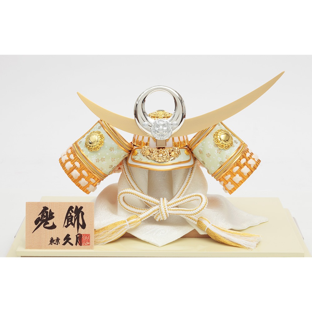 上杉謙信兜ケース 五月人形】兜飾り ケース飾り「上杉謙信白グリーンぼかしアクリル