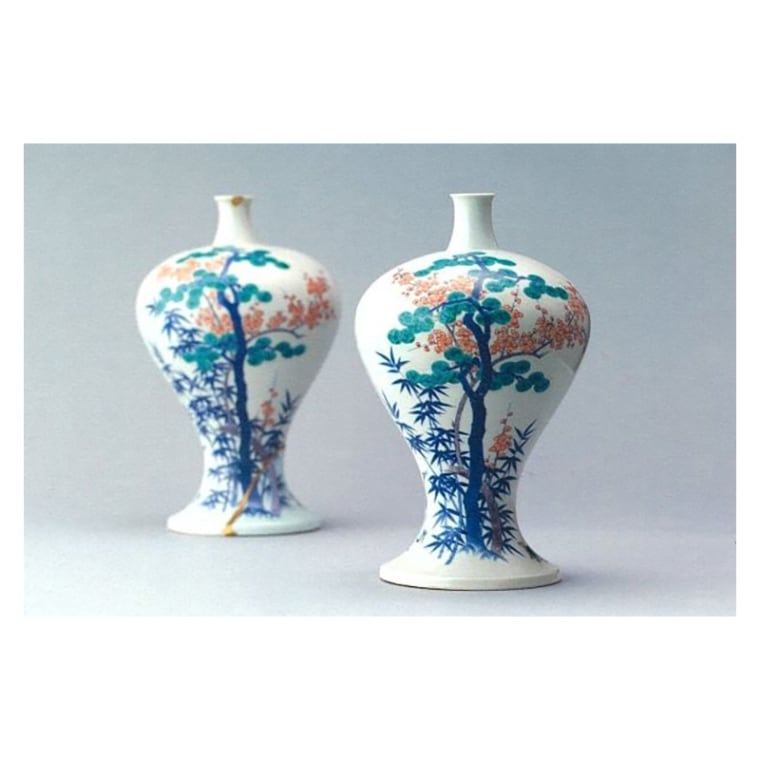 ポストカード　色絵松竹梅文瓶子