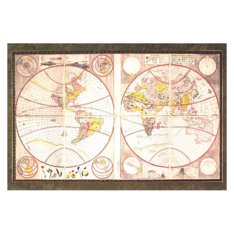 ポストカード　地球図 司馬江漢作