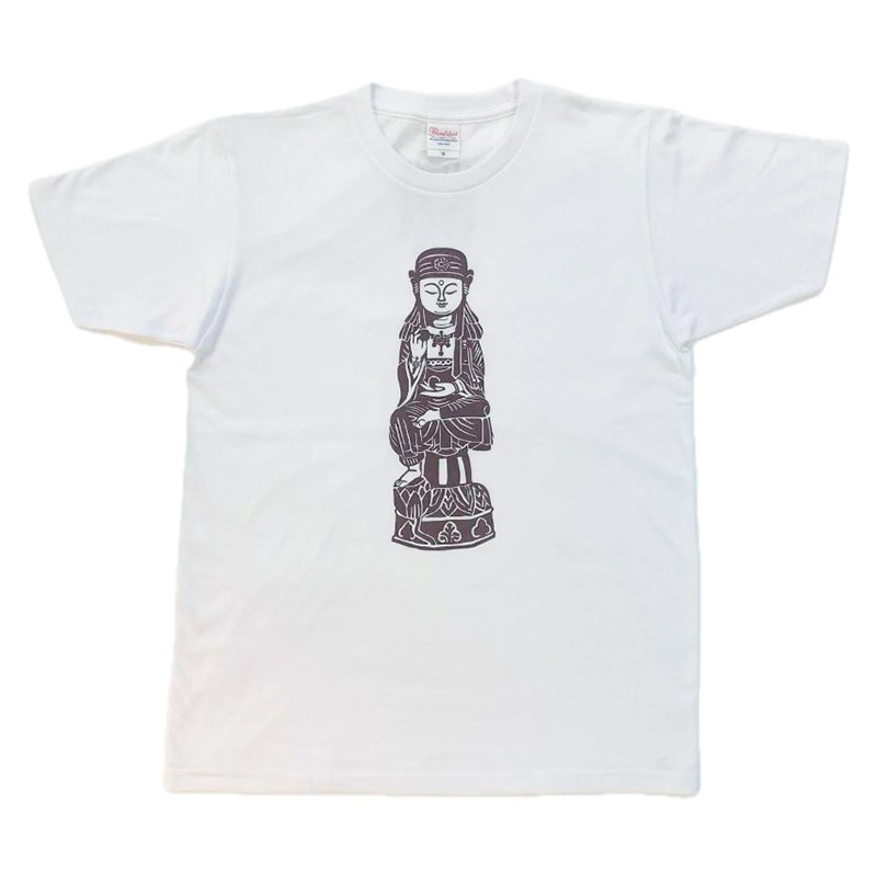 地蔵菩薩遊戯坐像Tシャツ　ホワイト 【 L サイズ 】 