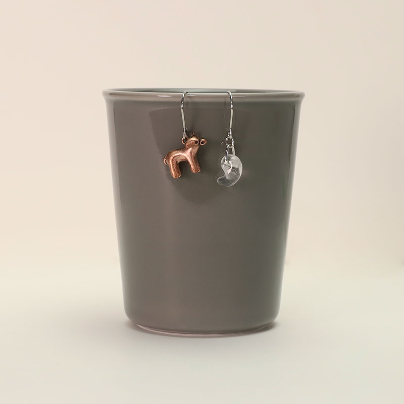 鹿埴輪&勾玉 フックピアス