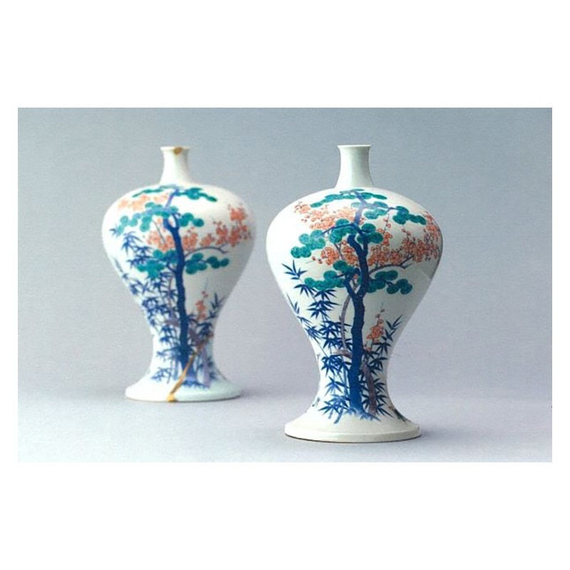 ポストカード 色絵松竹梅文瓶子