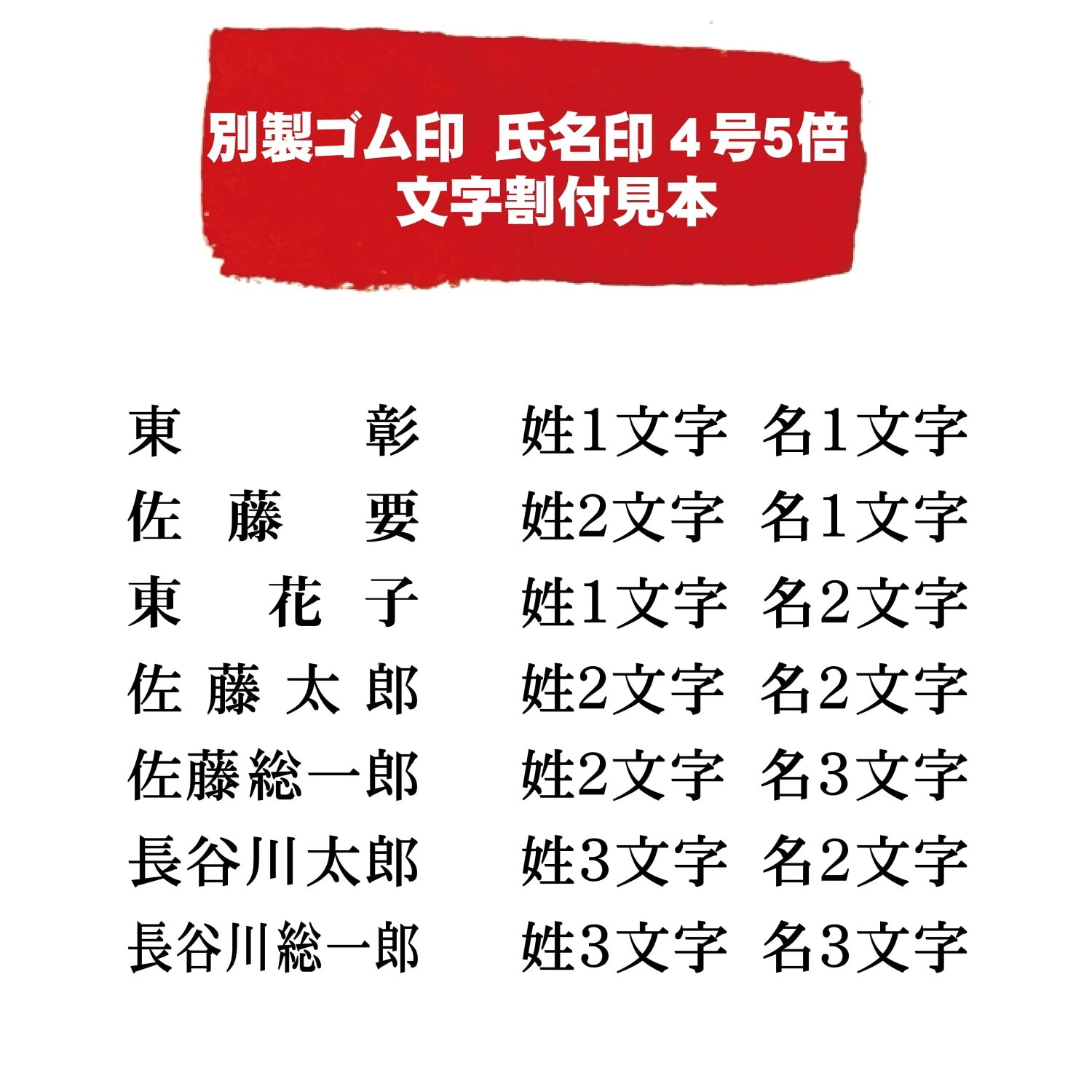 別製ゴム印 氏名印4号5倍(オーダーメイド）