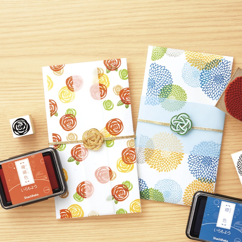 シャチハタ 日本の伝統色スタンプパッド「いろもよう」色鮮やか 紙用 耐水性 塗り分け 消しゴムはんこ ゴム印 作品作り