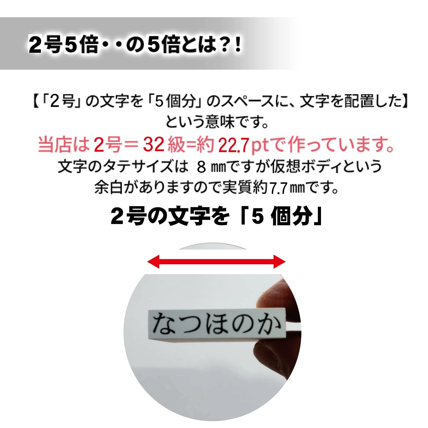別製ゴム印 1行 2号32級 22.7pt | ゴム印（別製オーダー） | 9in