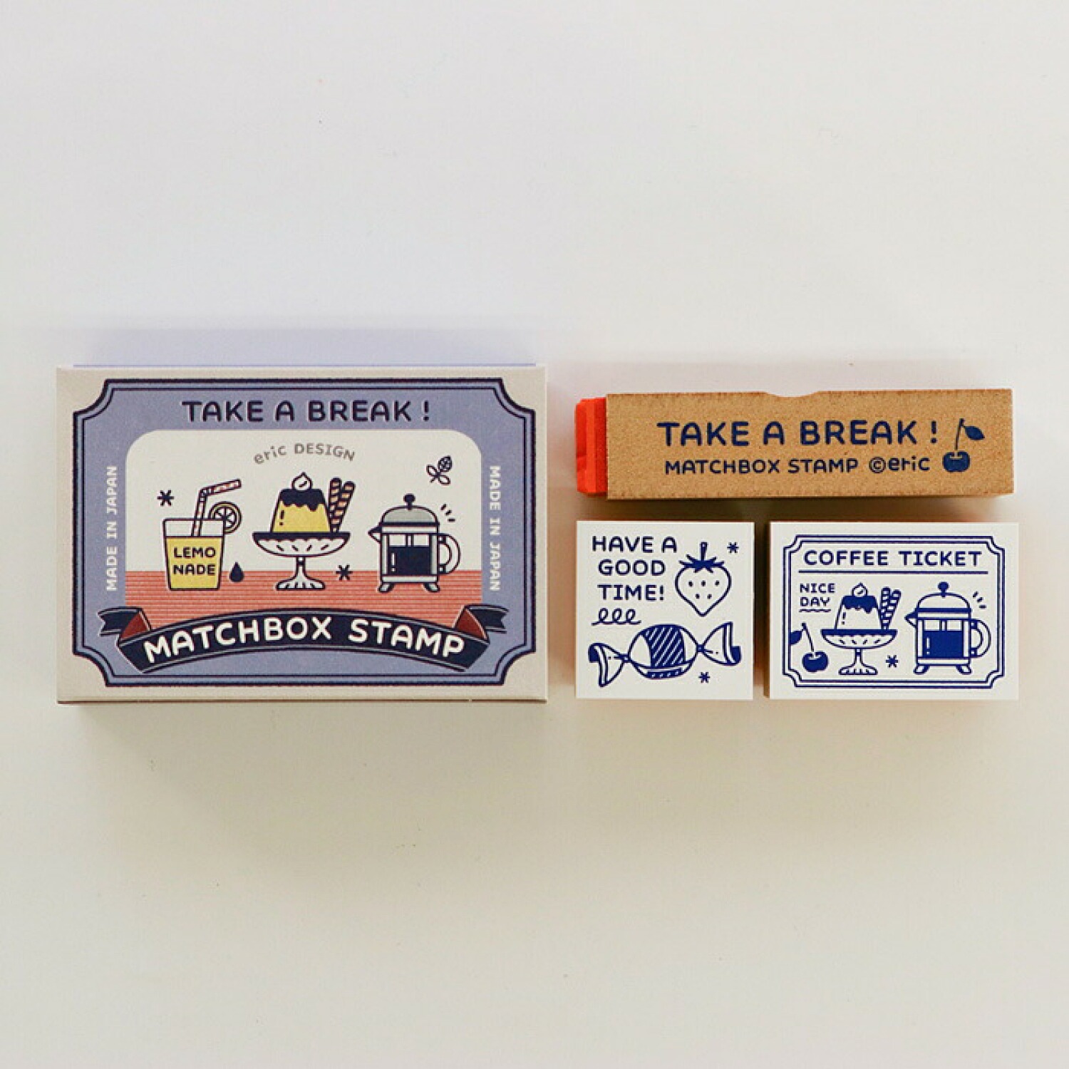 マッチ箱スタンプ ＜eric＞ 文具店 喫茶店 ON MY DESK スタンプ
