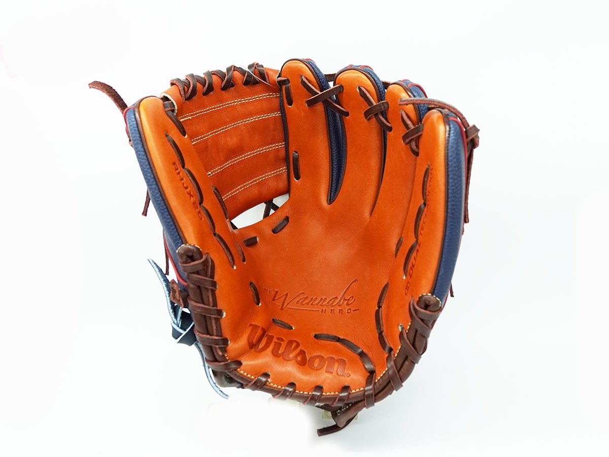 Wilson ウィルソン野球グローブ ネイビー/オレンジ　ワナビーヒーロー 楽天市場】【今だけクーポン配布中】ウィルソン グラブ 大人