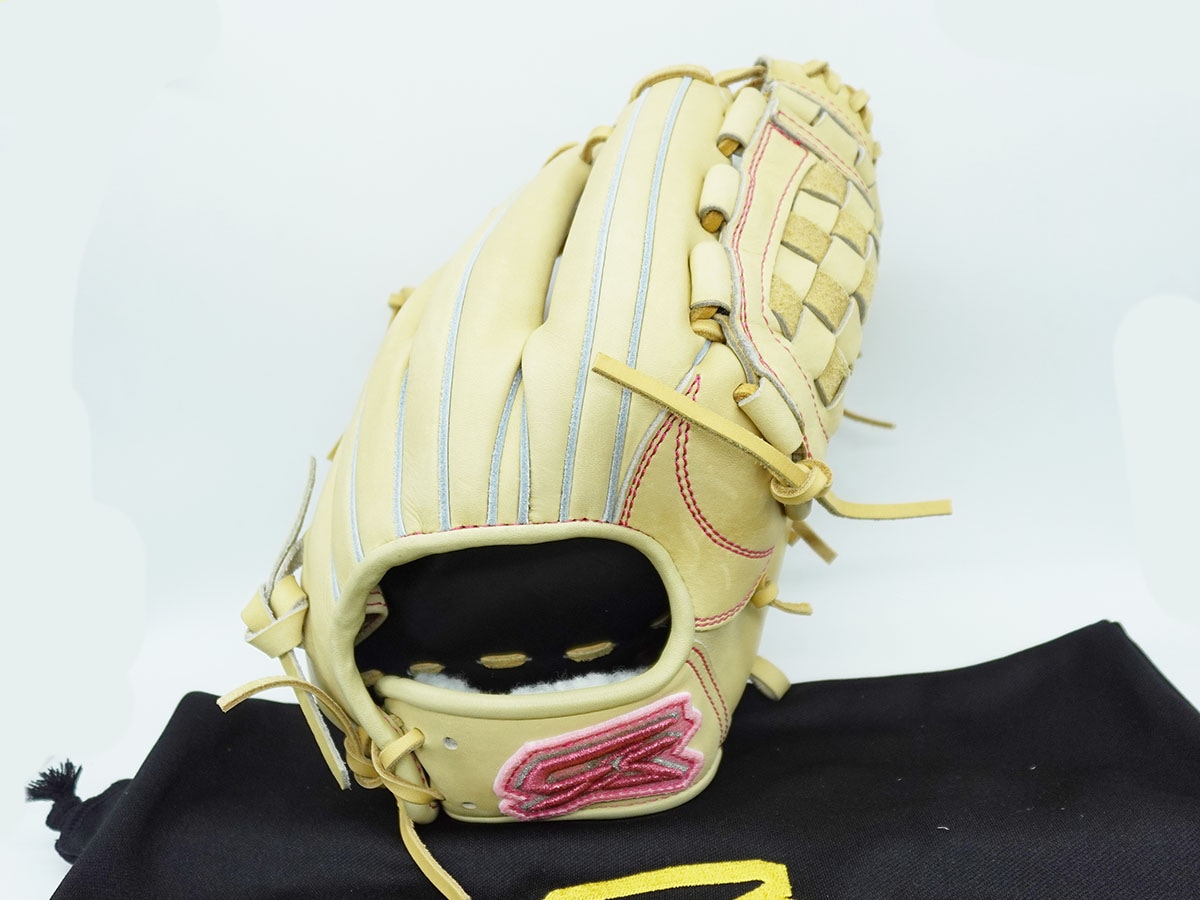 GS軟式用グローブ 当て挟み型　 クリーム色　GS袋付き　値下げ交渉可 GSグローブ 内野グローブ 当て挟み型5mmUP 球児先生仕様バスケット