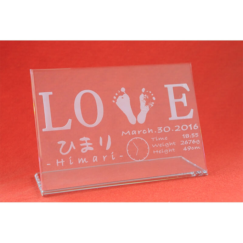 高透明ガラスの銘板【色なし】