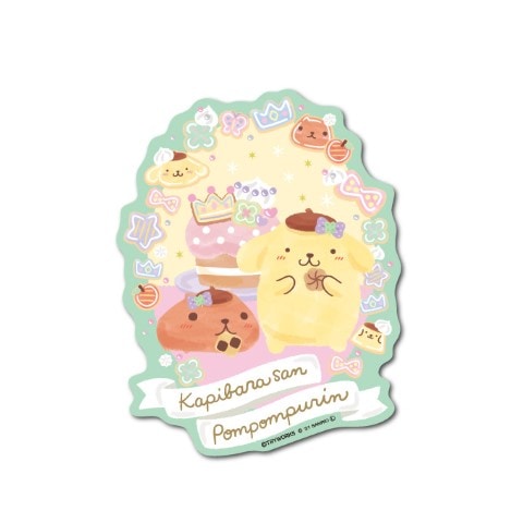 カピバラさん×ポムポムプリン ダイカットステッカー スイーツ | 雑貨