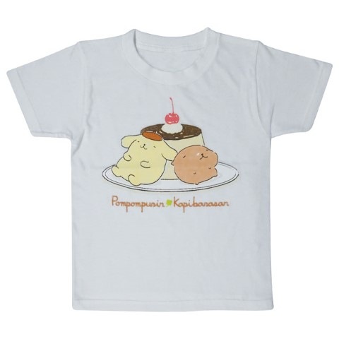 ポムポムプリン×カピバラさん キッズTシャツ WH/プリン 120