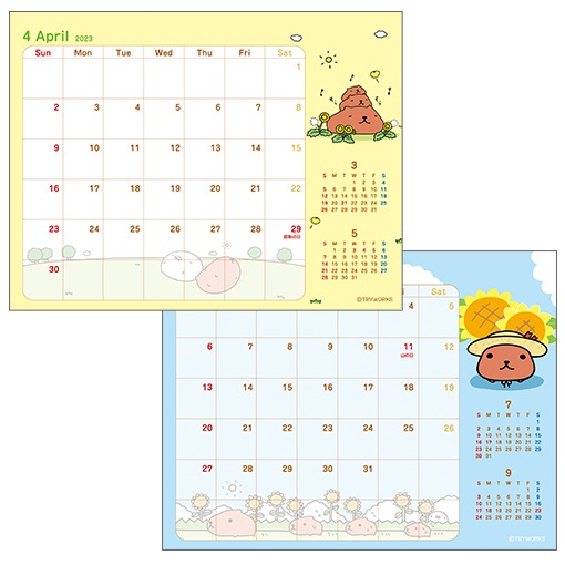 23 カピバラさん 卓上カレンダー 雑貨 カピバラさんキュルッとマーケット グッズ 公式通販サイト