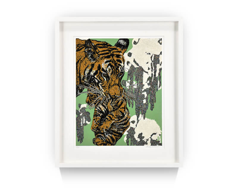 横尾美美 版画「La mere et enfant du tigre du Bengale」｜求龍堂