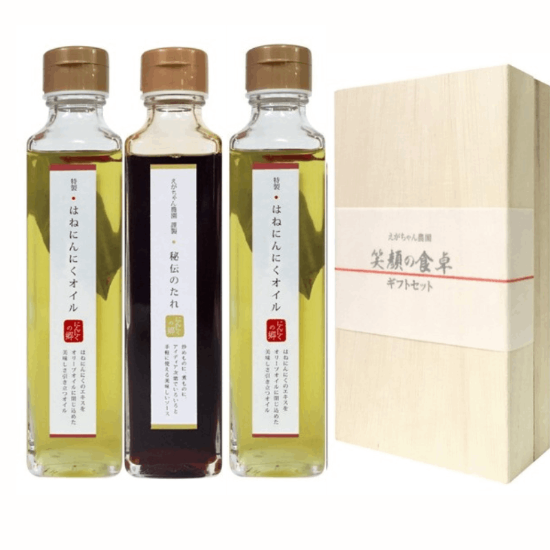 龍子 さん専用　オイル二本セット はねにんにくオイル2本と秘伝のたれセット ギフト桐箱入り | 佐賀の