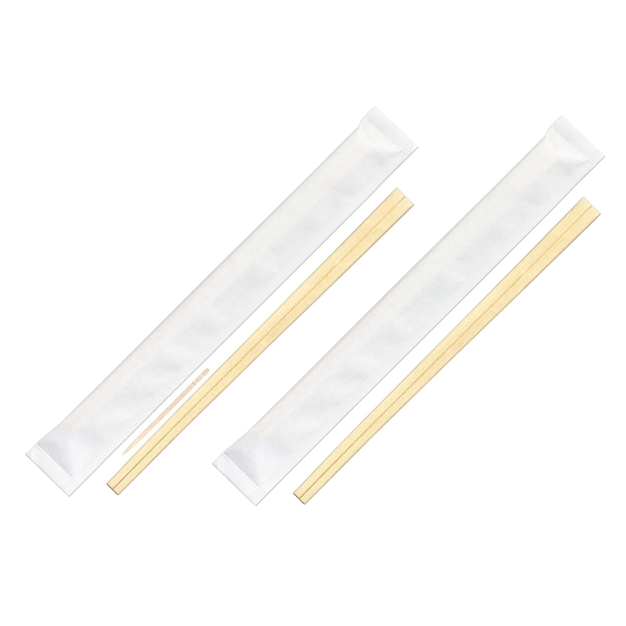 九州紙工 紙完封箸 100膳FSC（R）認証（FSC-C126057） 白無地  21 植林元禄  個包装 楊枝あり  割り箸 シンプル  テイクアウト お弁当 飲食店