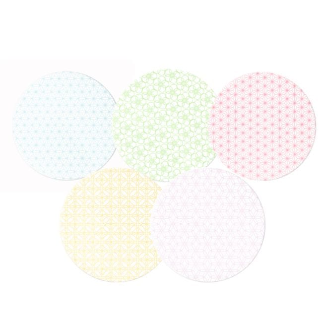 九州紙工 紙コースター 100枚入り×5種  HANAシリーズ アソート 丸型 90 業務用 大容量 使い捨て 飲食店 居酒屋 旅館 和風 日本製 CO-HANA