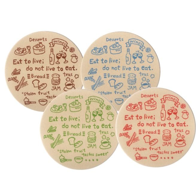 九州紙工 紙コースター 400枚入り(100枚入り×4種) クラフト 「カフェ」アソート 丸型 90 業務用 大容量 使い捨て カフェ おしゃれ 飲食店 かわいい日本製 CO-CF