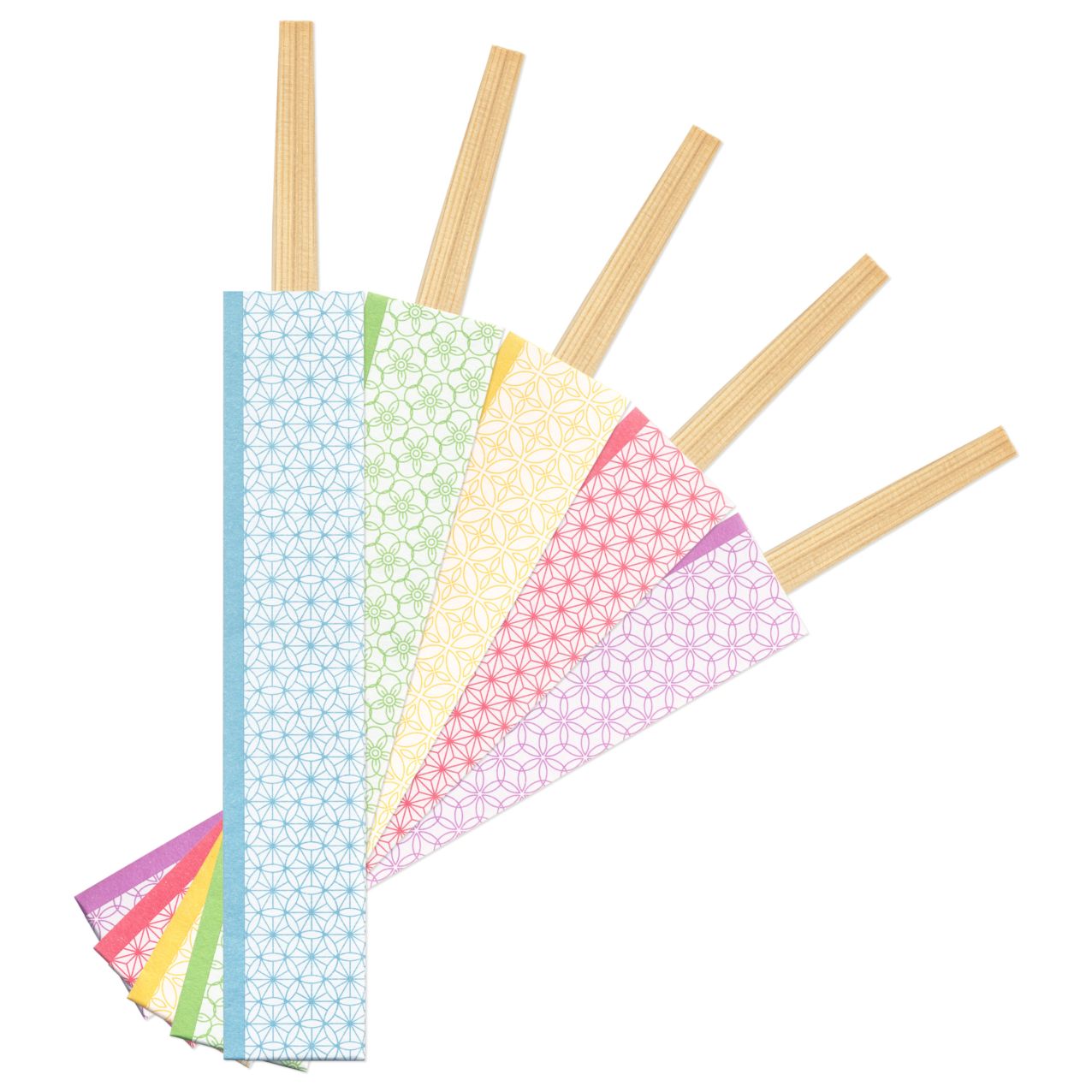 九州紙工 箸袋 HANA三つ折　七宝 梅 朝顔 麻の葉 菫 100膳入り国産杉使用 紙製 和風 業務用 日本製 飲食店 居酒屋 料亭 懐石 高級 ホテル 旅館 HANA-H