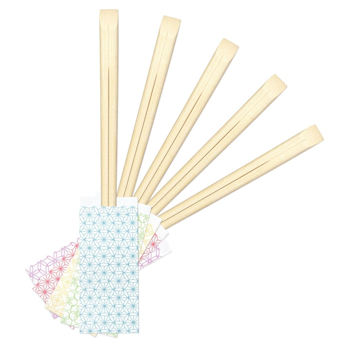 九州紙工 先細天削 割り箸(袋入り) HANAミニ 七宝 梅 朝顔 麻の葉 菫 100膳入り 竹21cm 紙製 和風 業務用 日本製 飲食店 居酒屋 懐石 高級 ホテル 旅館 HANA-H