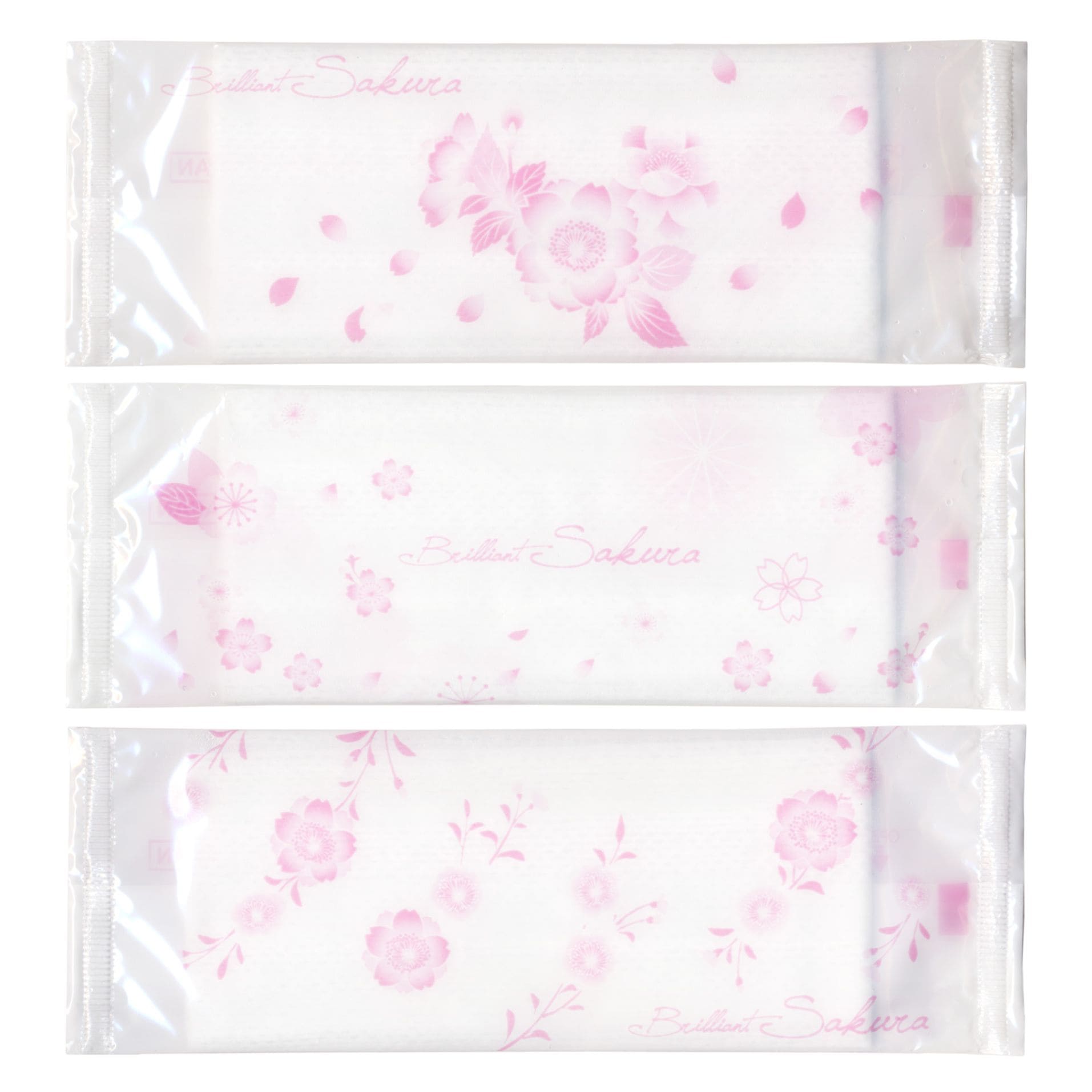 九州紙工 SAKURA おしぼり100本 brilliant Sakura 使い捨て 個包装 業務用 かわいい 春 桜 イベント 四季 飲食店 カフェ レストラン お弁当 テイクアウト  SO-2