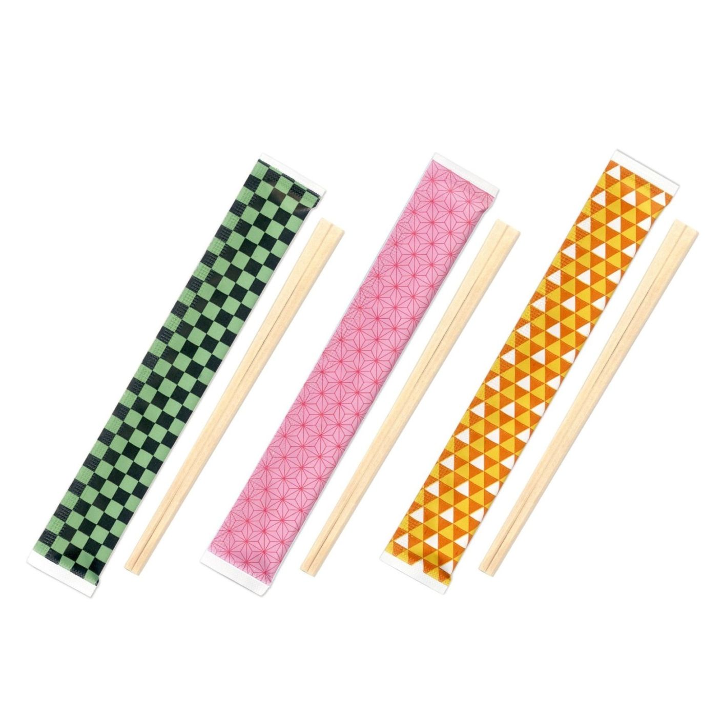 九州紙工 和柄 完封箸 子供用  市松模様 麻葉模様 鱗文様子供割り箸 業務用 BBQ ピクニック 割り箸 使い捨て日本製 衛生的 100膳×20パック 6寸(16.5cm)