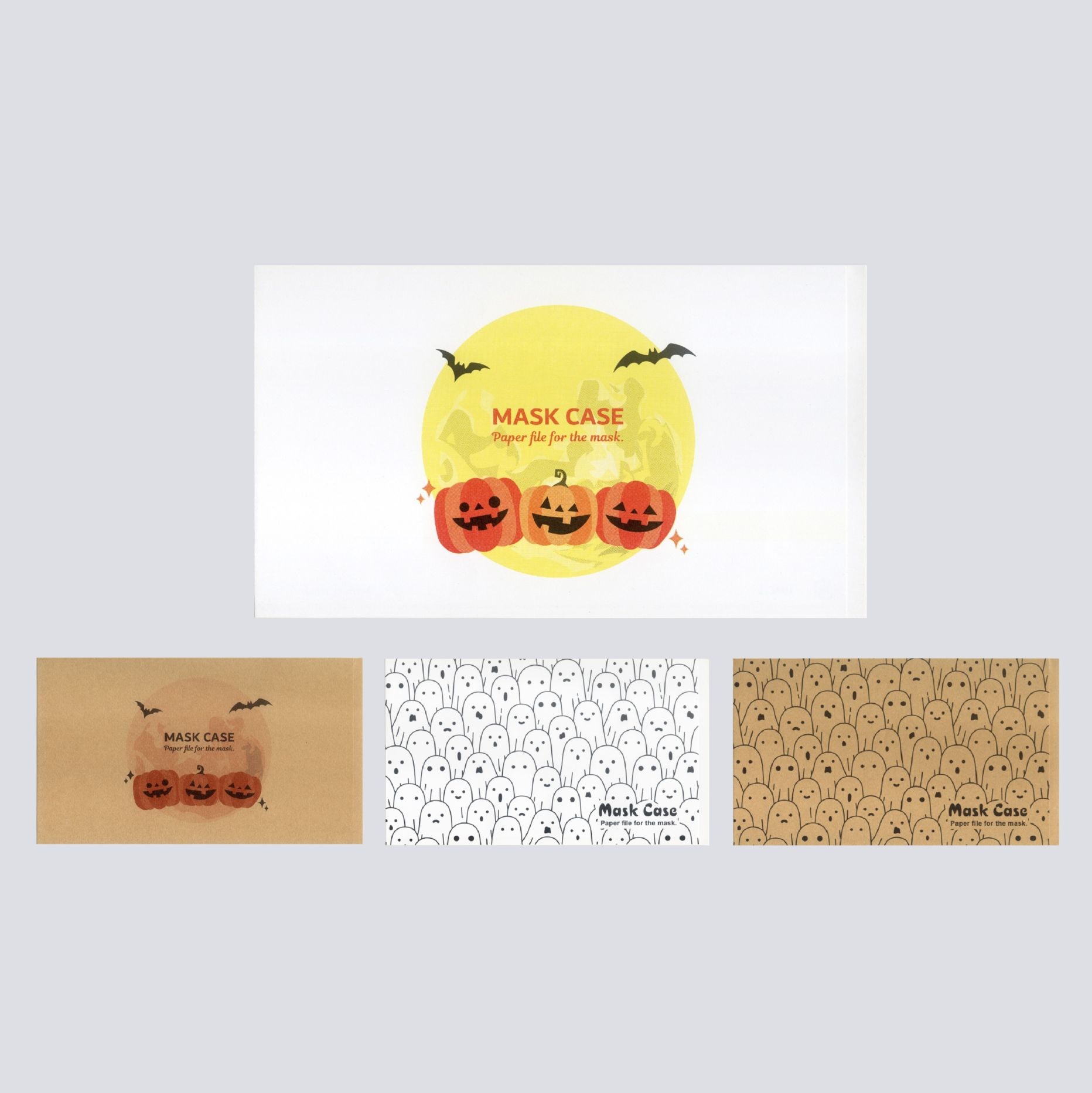 九州紙工 ハロウィンマスクケース 100枚入り 使い捨て 紙製 かぼちゃ おばけ ランタン 飾り パーティ イベント 飲食店 日本製