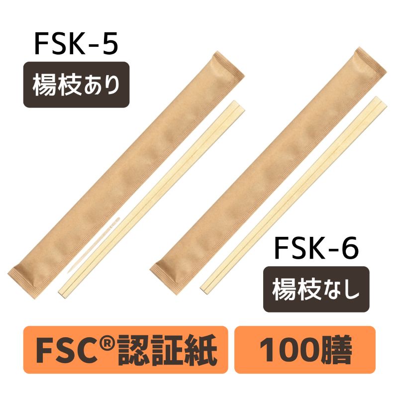 九州紙工 紙完封箸 100膳 FSC(R)認証(FSC-C126057)認証紙使用 クラフト 21 植林元禄 個包装 楊枝あり・なし 割り箸 シンプル テイクアウト お弁当 飲食店