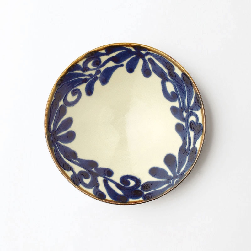 琉球るり唐草　8.0めん鉢