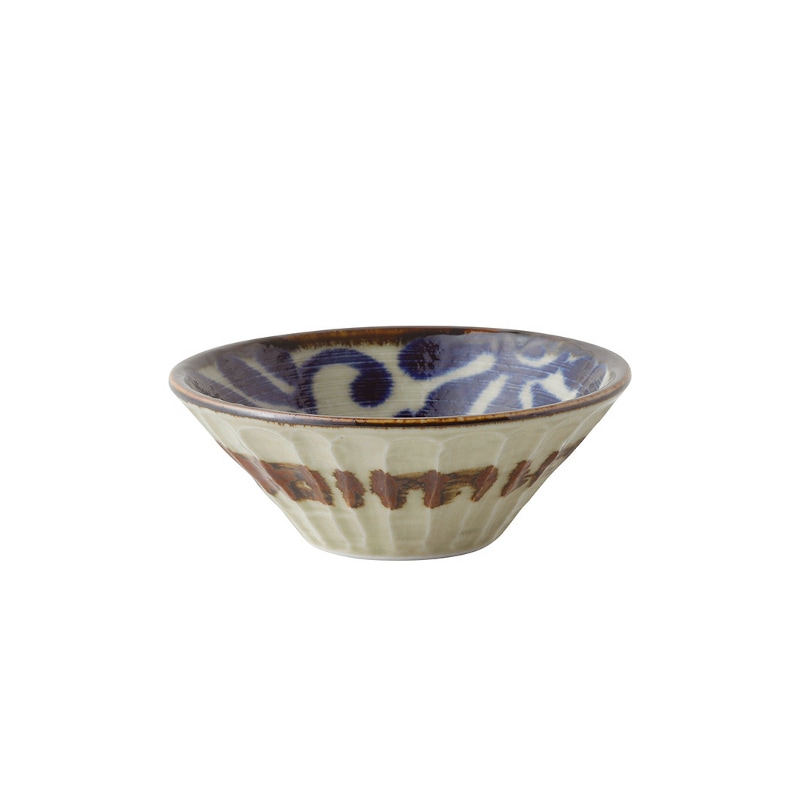 琉球るり唐草　しのぎ深鉢　中