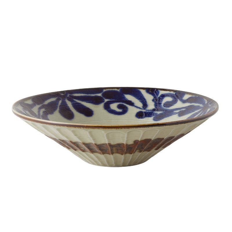 琉球るり唐草　しのぎ浅鉢　大
