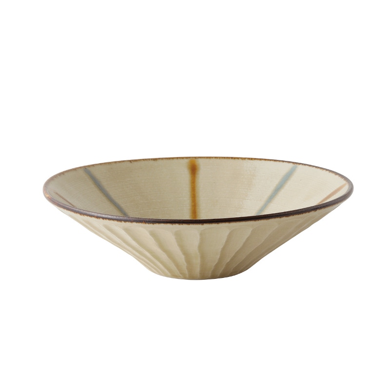 琉球イッチン　しのぎ浅鉢　中