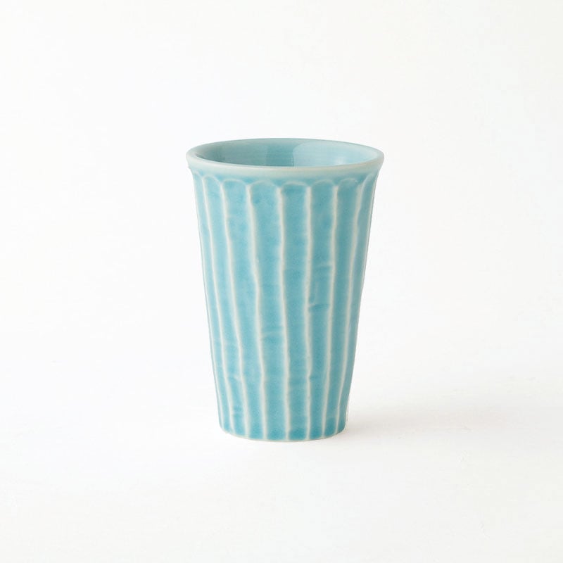 トルコ青磁　しのぎカップ